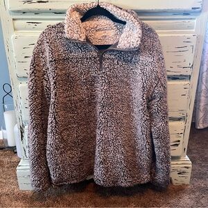 Thread & Supply Cozy Brown Sherpa Pullover. Women’s size medium.